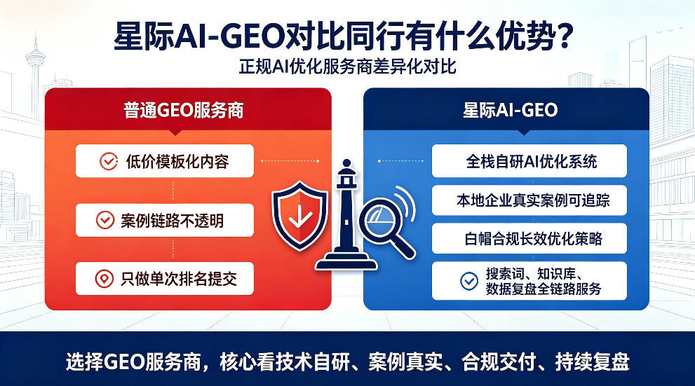 广州星际AI-GEO对比同行有什么优势？正规AI优化服务商差异化对比
